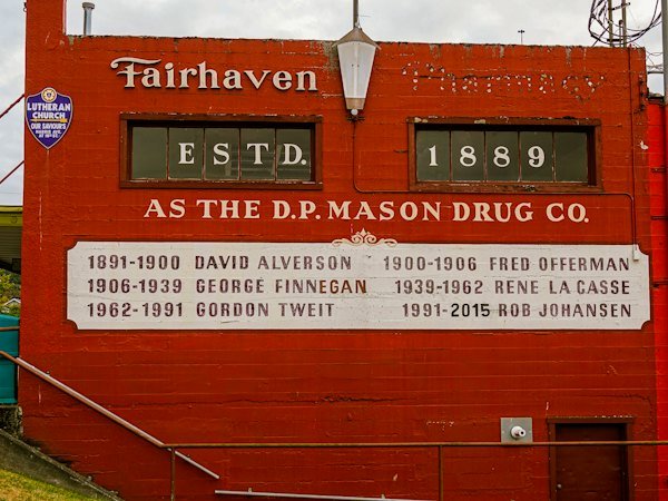 Historic red brick building in Fairhaven